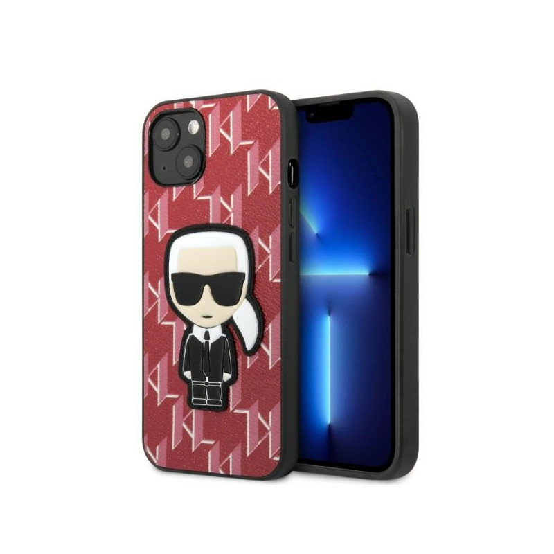 Kryt Karl Lagerfeld KLHCP13SPMNIKPI pro iPhone 13 mini - červená/červená Monogram Ikonik Patch