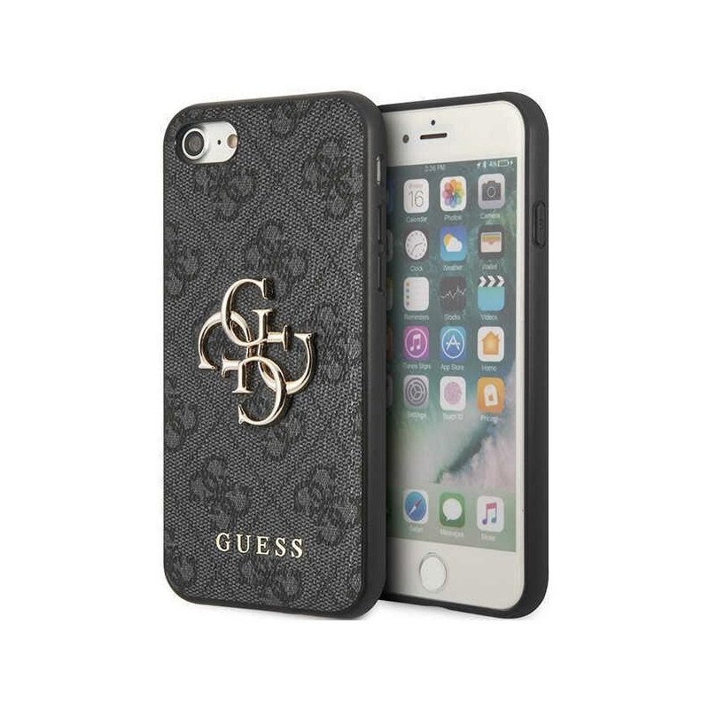 Kryt Guess 4G BIG METAL LOGO pro iPhone 7/8/SE 2020/2022 - šedá/šedá