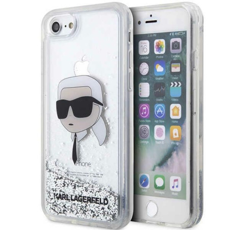 Kryt Karl Lagerfeld KLHCI8LNKHCH iPhone 7/8/SE - stříbrná
