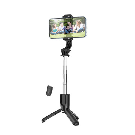 HOCO K17 Selfie teleskopická 25-75cm tyč se stativem a Bluetooth ovladačem, černá