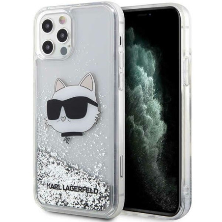 Kryt Karl Lagerfeld KLHCP12MLNHCCS pro iPhone 12/12 Pro - stříbrná