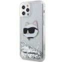 Kryt Karl Lagerfeld KLHCP12MLNHCCS pro iPhone 12/12 Pro - stříbrná