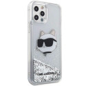 Kryt Karl Lagerfeld KLHCP12MLNHCCS pro iPhone 12/12 Pro - stříbrná