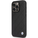 Pouzdro BMW LEATHER QUILTED iPhone 14 Pro 6.1" - černá