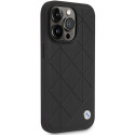 Pouzdro BMW LEATHER QUILTED iPhone 14 Pro 6.1" - černá