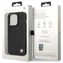 Pouzdro BMW LEATHER QUILTED iPhone 14 Pro 6.1" - černá
