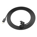 HOCO L14 Externí (kravatový) mikrofon s konektorem Lightning, kabel 2m, černý