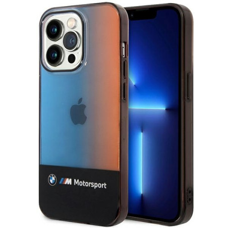 Kryt BMW HALF TRICOLOR pro iPhone 14 Pro Max - černá