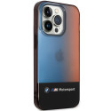 Kryt BMW HALF TRICOLOR pro iPhone 14 Pro Max - černá