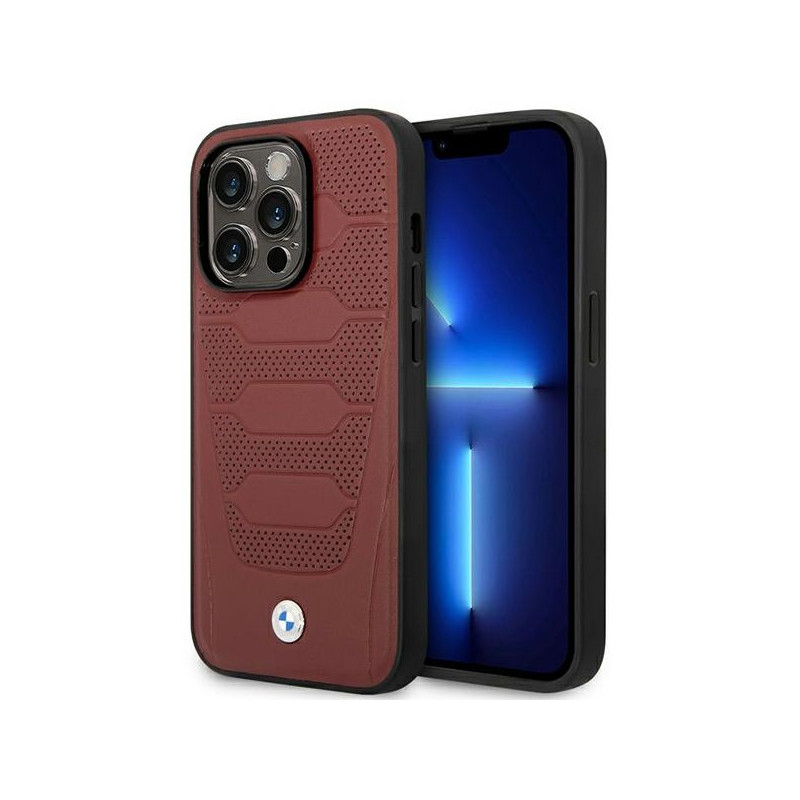 Pouzdro BMW BMHMP14L22RPSR pro iPhone 14 Pro - vínová
