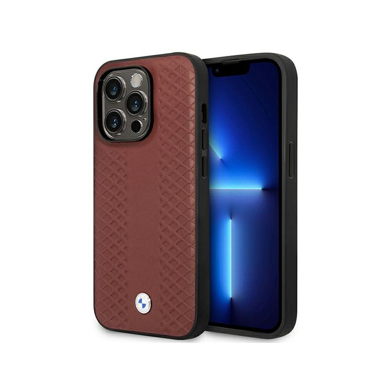 Pouzdro BMW BMHMP14X22RFGR pro iPhone 14 Pro Max - vínové