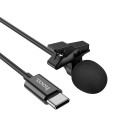 HOCO L14 Externí (kravatový) mikrofon s konektorem USB-C, kabel 2m, černý