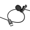 HOCO L14 Externí (kravatový) mikrofon s konektorem USB-C, kabel 2m, černý