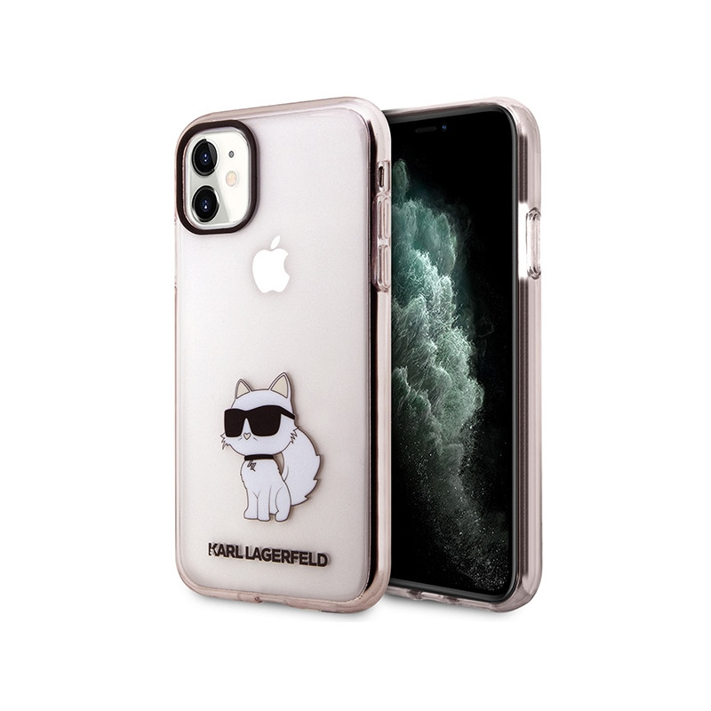 Kryt Karl Lagerfeld KLHCN61HNCHTCP pro iPhone 11/XR - pink/pink