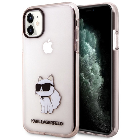 Kryt Karl Lagerfeld Choupette pro iPhone 11/XR - pink