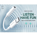HOCO LS30 Adaptér (redukce) USB-C/Jack 3,5mm s podporou mikrofonu, bílá