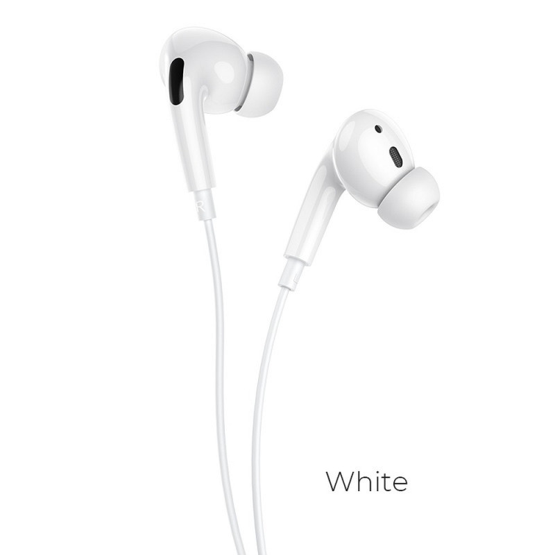 HOCO M1 Pro Sluchátka s mikrofonem, kabel 1,2m, Jack 3,5mm konektor, bílá