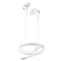 HOCO M1 Pro Sluchátka s mikrofonem, kabel 1,2m, Jack 3,5mm konektor, bílá