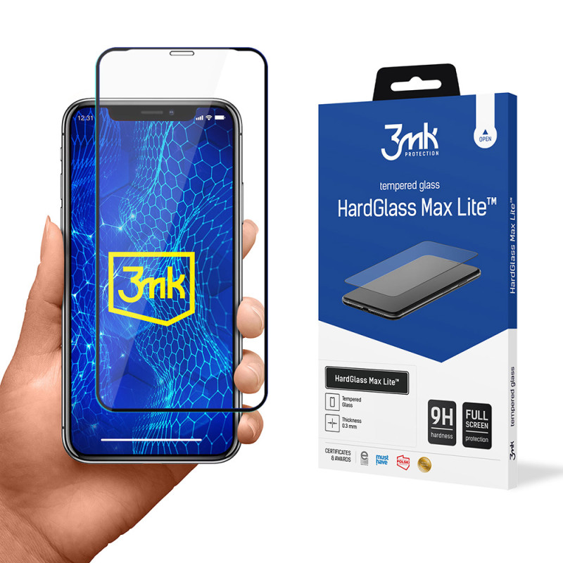 Ochranné sklo 3mk HARDGLASS MAX LITE pro iPhone X - čiré