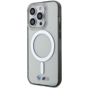 Kryt BMW iPhone 14 Pro MagSafe Silver Ring - transparent