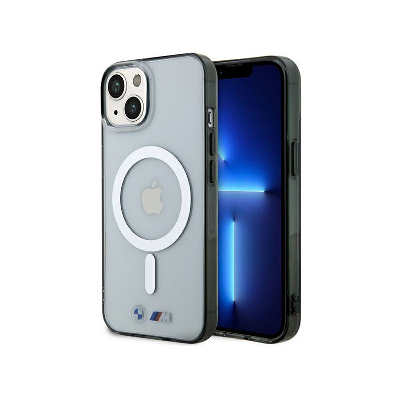 Kryt BMW BMHMP14SHCRS pro iPhone 14 - stříbrný (transparentní hardcase) Ring MagSafe