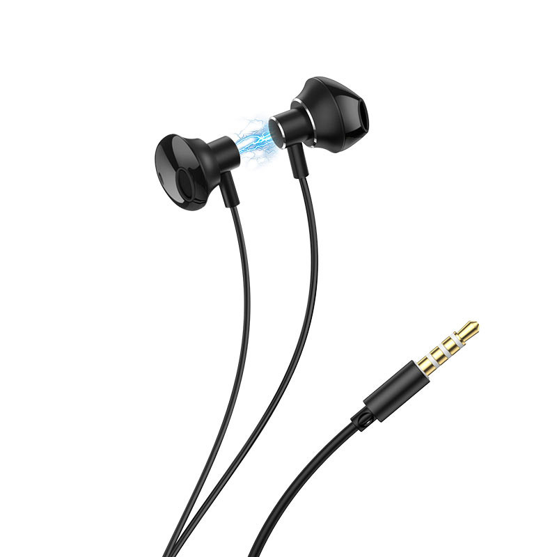 HOCO M75 Magnetická sluchátka s mikrofonem, kabel 1,2m, Jack 3,5mm konektor, černá