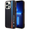 Pouzdro BMW TRICOLOR STRIPE pro iPhone 14 Pro - černá/černá