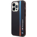 Pouzdro BMW TRICOLOR STRIPE pro iPhone 14 Pro - černá/černá