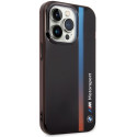 Pouzdro BMW TRICOLOR STRIPE pro iPhone 14 Pro - černá/černá