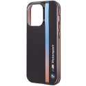 Pouzdro BMW TRICOLOR STRIPE pro iPhone 14 Pro - černá/černá