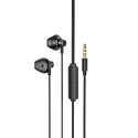 HOCO M75 Magnetická sluchátka s mikrofonem, kabel 1,2m, Jack 3,5mm konektor, černá