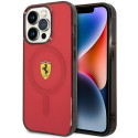 Kryt Ferrari Translucent MagSafe pro iPhone 14 Pro červená