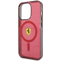 Kryt Ferrari Translucent MagSafe pro iPhone 14 Pro červená