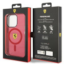 Kryt Ferrari Translucent MagSafe pro iPhone 14 Pro červená