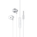 HOCO M75 Magnetická sluchátka s mikrofonem, kabel 1,2m, Jack 3,5mm konektor, stříbrno-bílá