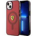 Kryt Ferrari Translucent MagSafe pro iPhone 14 - červená