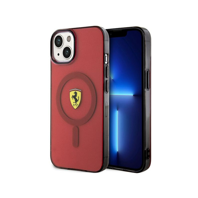 Kryt Ferrari FEHMP14SURKR pro iPhone 14 - červená/červená (Translucent MagSafe)