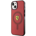 Kryt Ferrari Translucent MagSafe pro iPhone 14 - červená