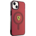Kryt Ferrari Translucent MagSafe pro iPhone 14 - červená