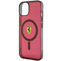 Kryt Ferrari Translucent MagSafe pro iPhone 14 - červená