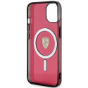 Kryt Ferrari Translucent MagSafe pro iPhone 14 - červená