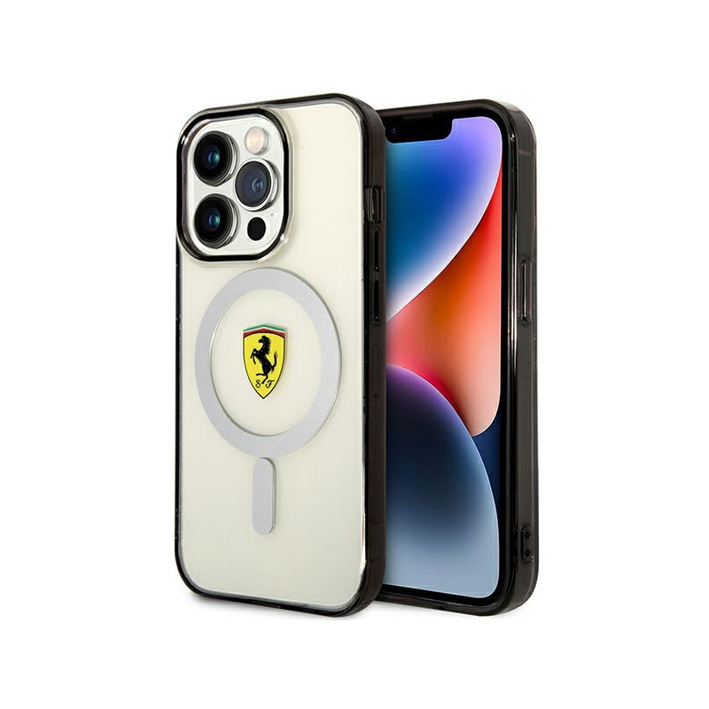 Kryt Ferrari FEHMP14XURKT pro iPhone 14 Pro Max - čirý/transparentní (Translucent) Outline MagSafe