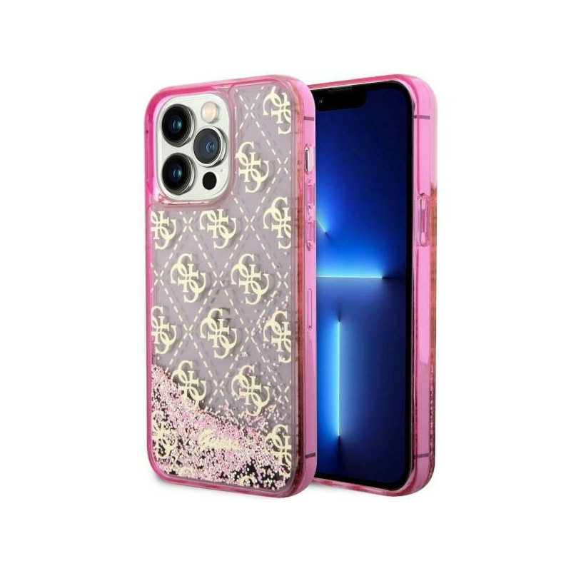 Kryt Guess GUHCP14LLC4PSGP pro iPhone 14 Pro - růžová/pink hardcase liquid glitter