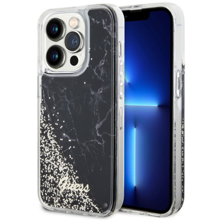 Kryt Guess Liquid Glitter Marble pro iPhone 14 Pro