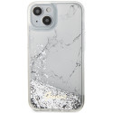 Kryt Guess LIQUID GLITTER MARBLE iPhone 14 - white