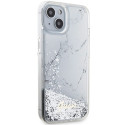 Kryt Guess LIQUID GLITTER MARBLE iPhone 14 - white