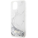 Kryt Guess LIQUID GLITTER MARBLE iPhone 14 - white