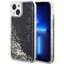 Kryt Guess LIQUID GLITTER MARBLE iPhone 14 černý