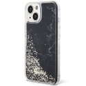 Kryt Guess LIQUID GLITTER MARBLE iPhone 14 černý
