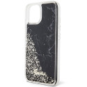 Kryt Guess LIQUID GLITTER MARBLE iPhone 14 černý